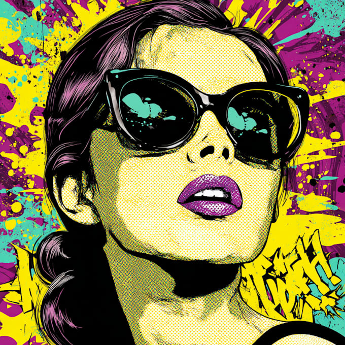 draw pop art portrait in roy lichtenstein style