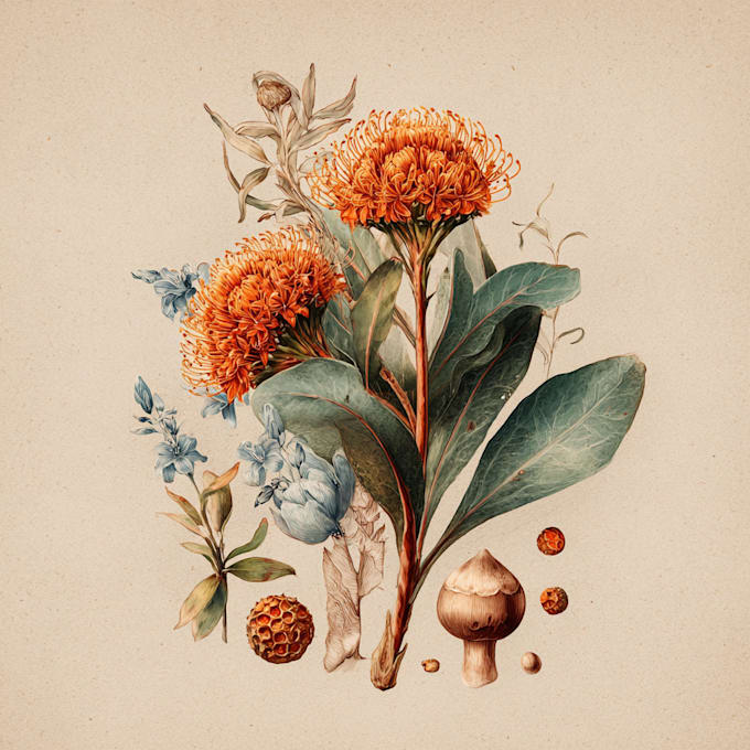 create a beautiful vintage botanical illustration