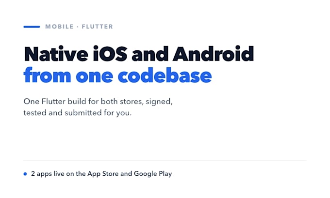 develop a custom ios and android mobile app with flutter