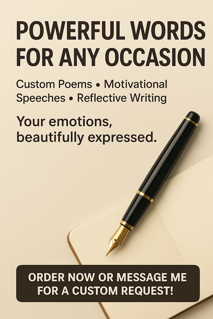 write speeches,  poems, or content on life and emotions