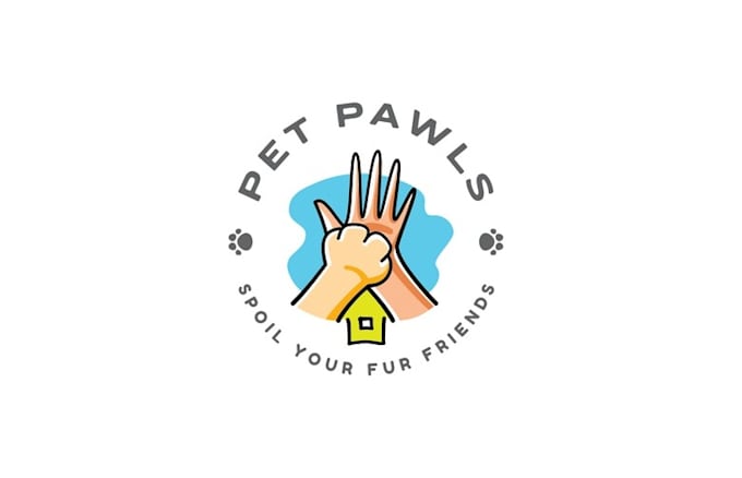 design awesome pet pawls lovers logo