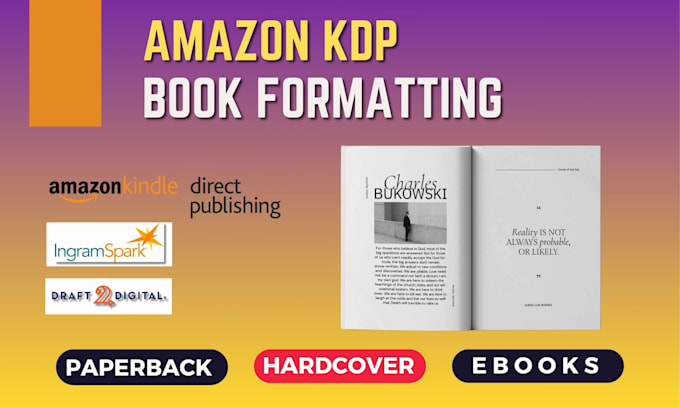 do layout design and book formatting for amazon KDP