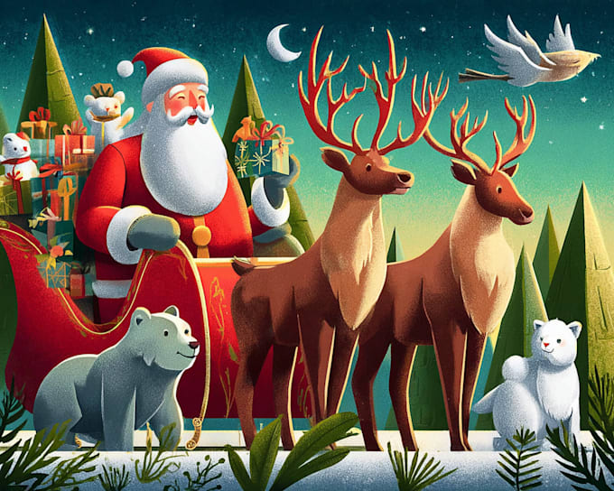 create a festive christmas illustrations for your holiday