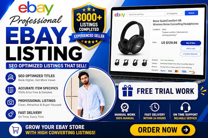 do professional ebay listing with SEO optimization