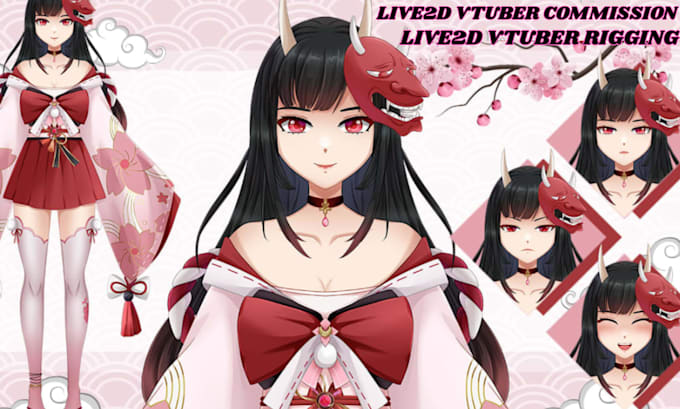 draw live2d vtuber model, rig and animate vtuber character, dakimakura art
