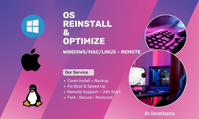 reinstall and optimize windows, mac or linux