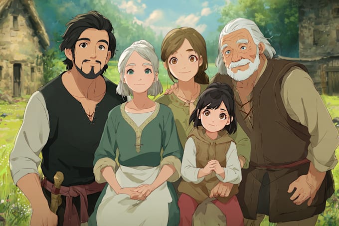 create adorable anime family art
