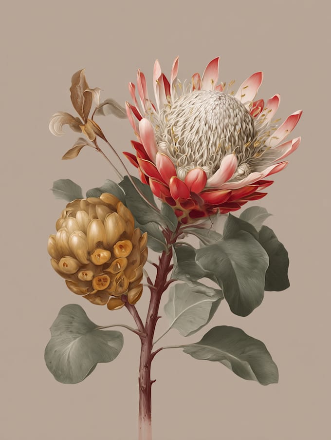 draw a realistic botanical illustration