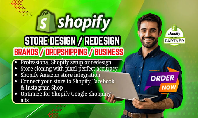 help set up shopify store, redesign shopify, cloning shopify