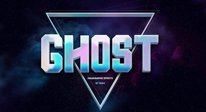 create holographic text effect logo for business