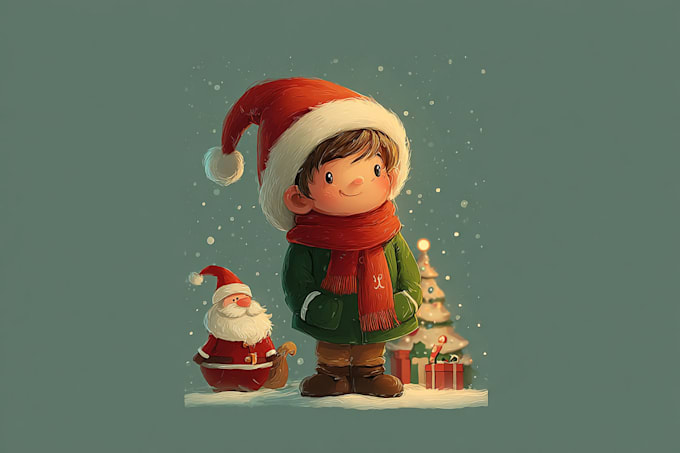 draw christmas illustrations and cards for you