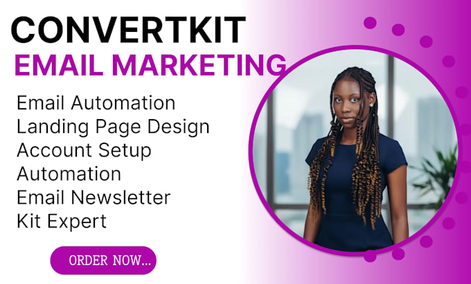 setup convertkit account kit email newsletter kit landing page, automation
