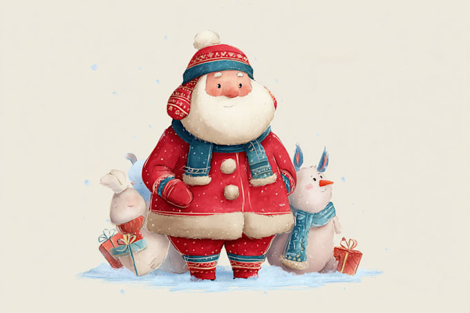 design your santa cartoon christmas logo