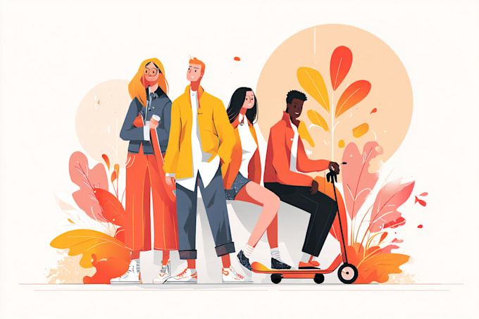 create stylish flat vector illustrations