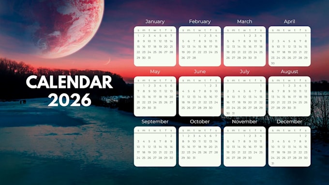 design amazing calendar for 2026