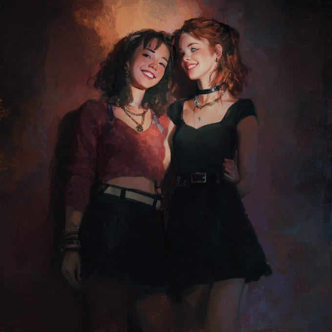 draw a watercolor and friendship portrait
