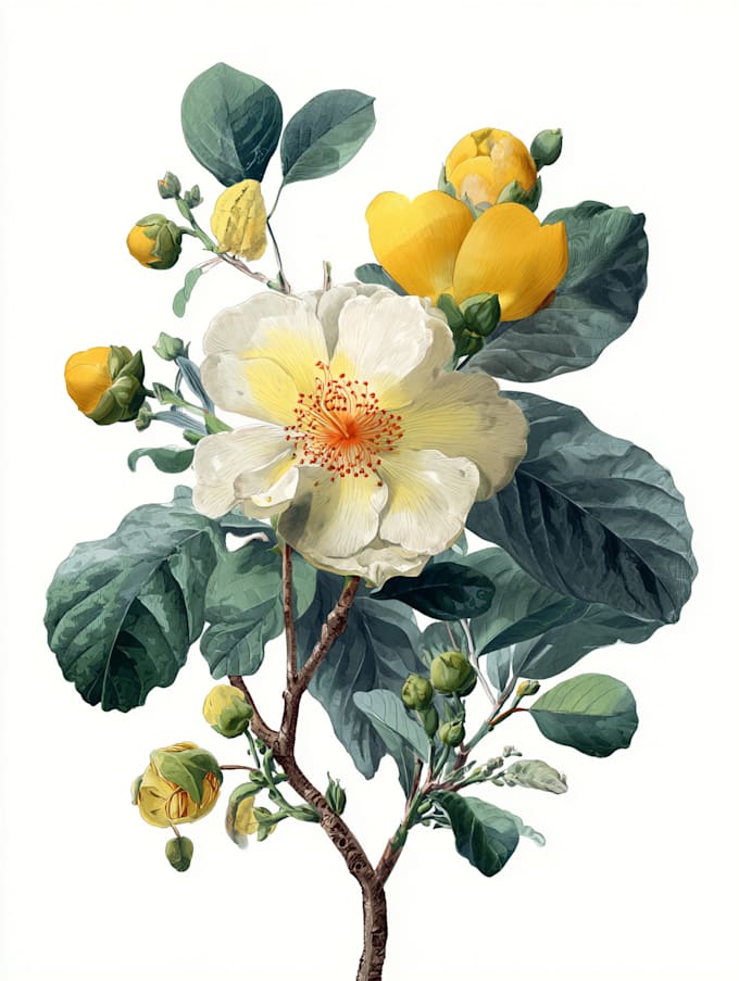 do an beautiful vintage botanical illustration