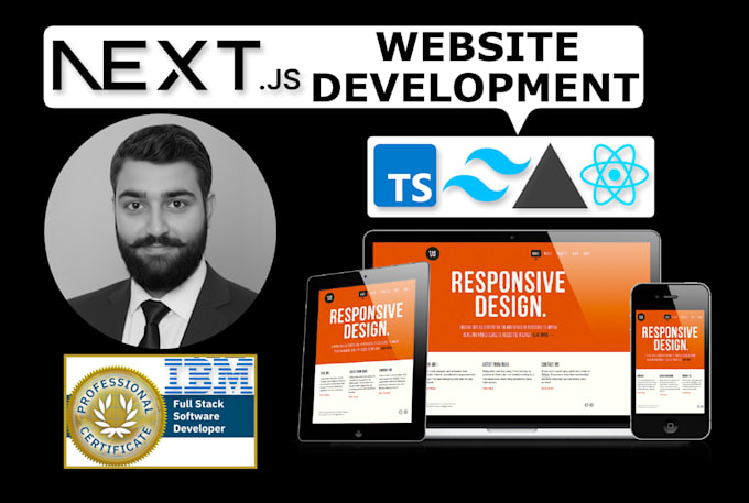 build next js, react js, tailwind css, professional website