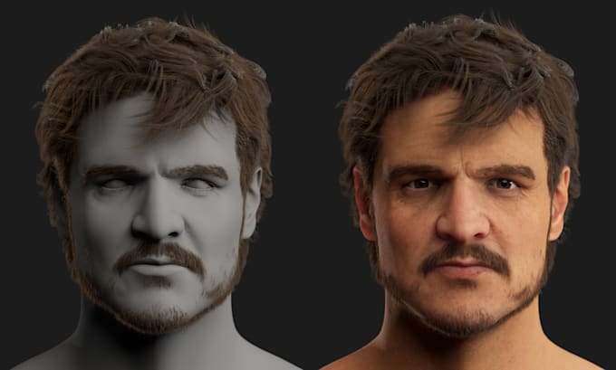 sculpt realistic 3d head model, 3d face, 3d bust sculpture for 3d printing
