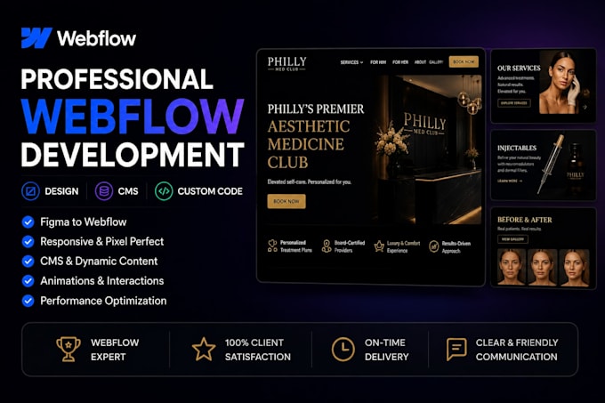 design or develop webflow website, figma to webflow