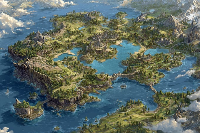 draw fantasy map illustration
