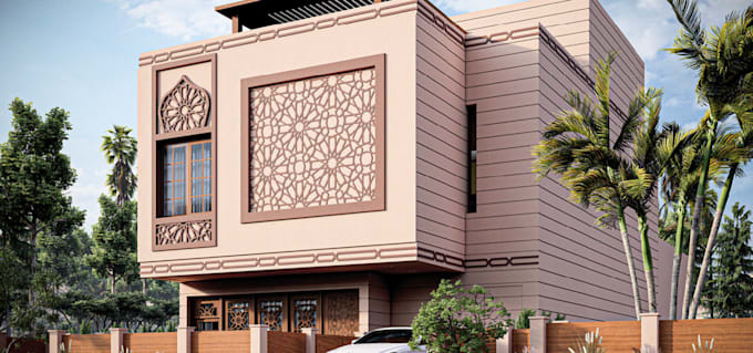 renovate 3d elevated house,brick villa,interior layout,living area,dining render