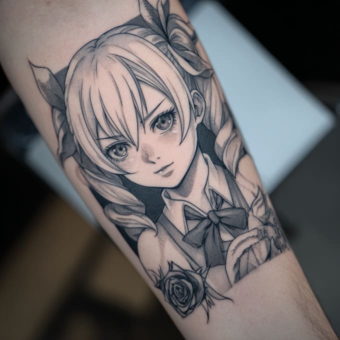 make custom anime manga tattoo design