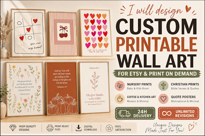 design custom wall art prints, quote posters and home decor