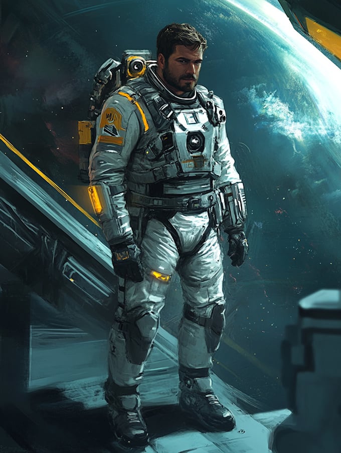 create a sci fi character illustration