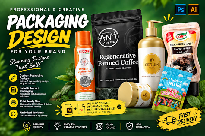 design food packaging, product labels and fmcg packaging