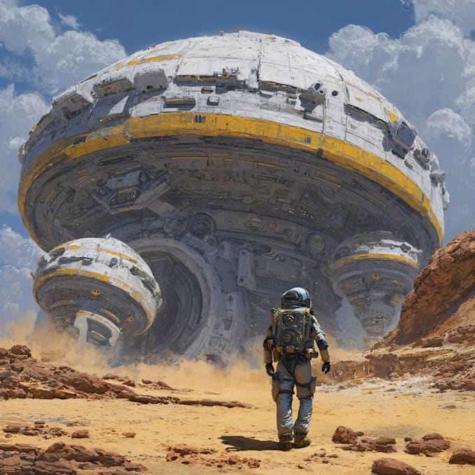 create an sci fi art, concept art, sci fi art illustration
