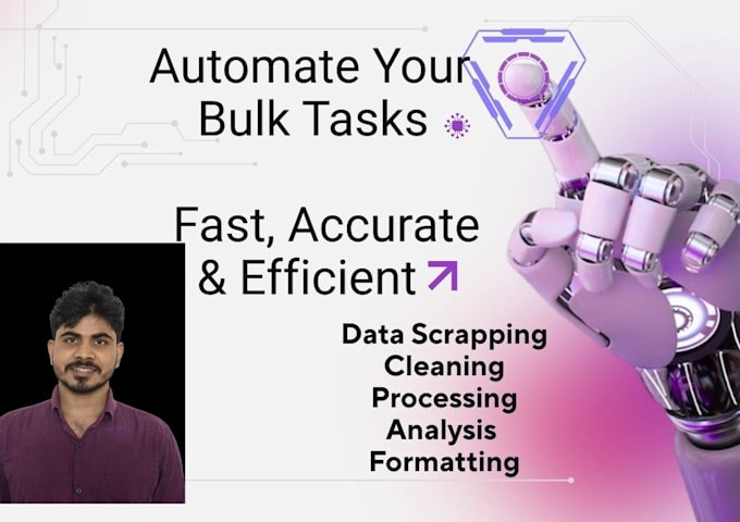 Automate data entry, file conversion, scraping and bulk data processing ...