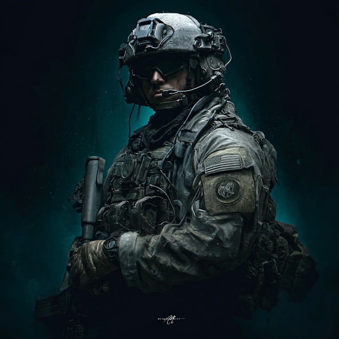 create realistic military, war, or sci fi illustrations