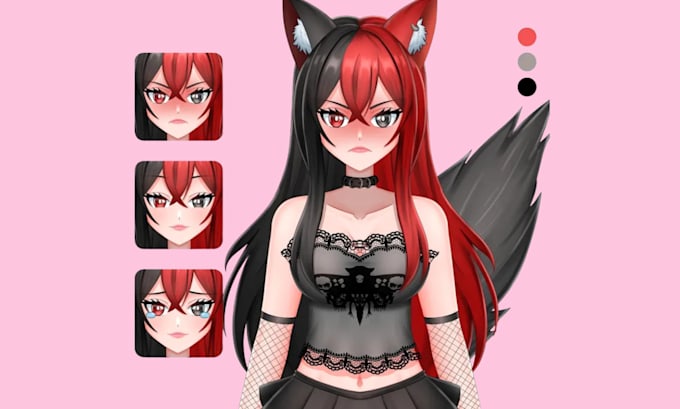 design vtuber, custom pngtuber character model or giftuber for streaming, twitch