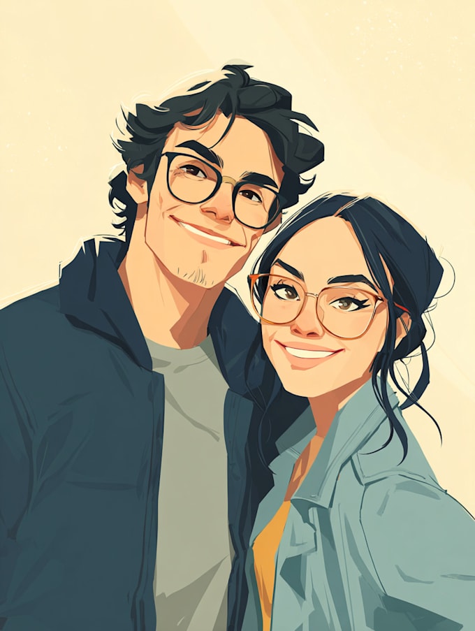do realistic family portrait, couple art