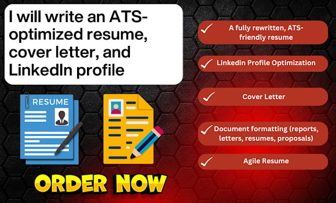 write an ats optimized resume, cover letter, and linkedin profile