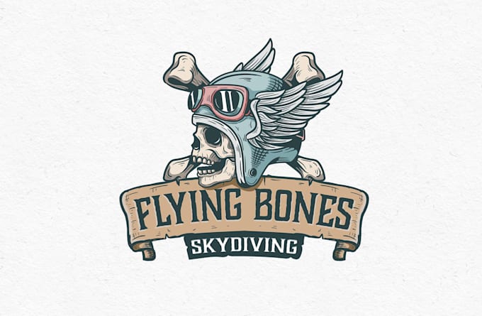 do modern professinal custom flying, skydiving logo design
