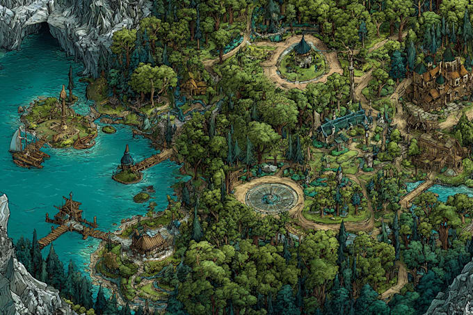 draw a wonderful custom fantasy map