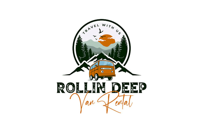 design unique van rental company logo