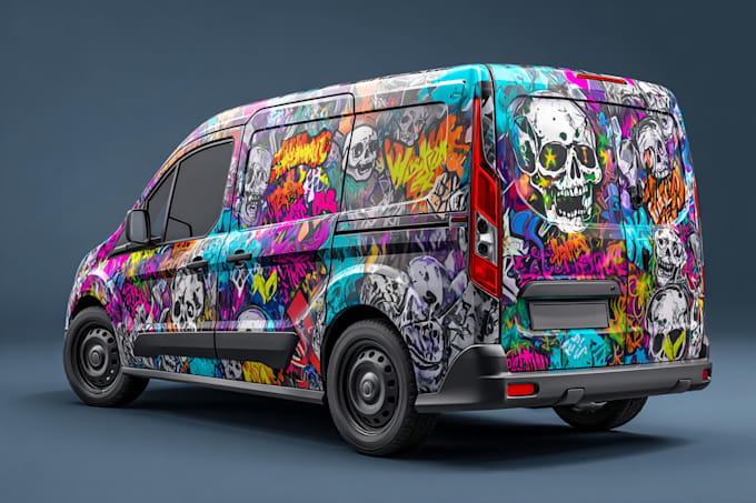 design premium car, van, vehicle wrap design for trailer, truck vehicle sticker