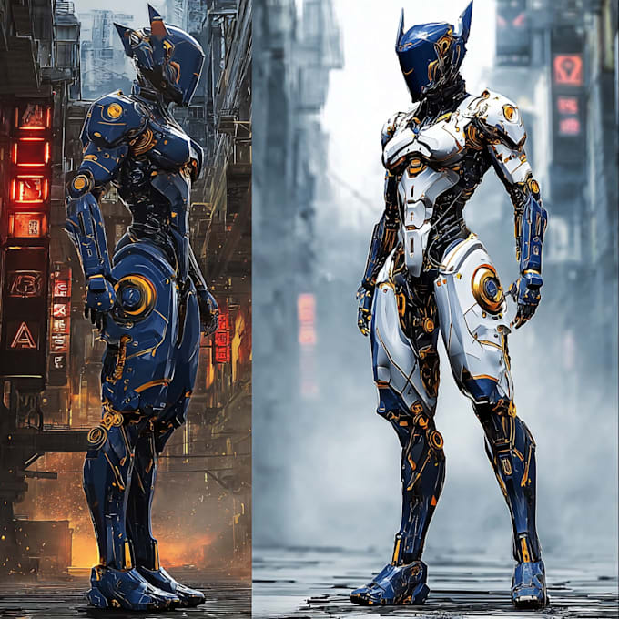 draw sci fi cyberpunk nfts, comic robot characters