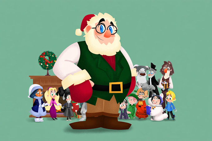 design your santa cartoon christmas logo