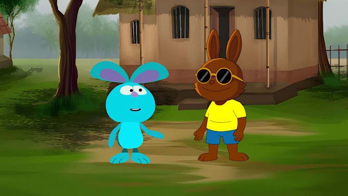 make custom 2d animated cartoon character video