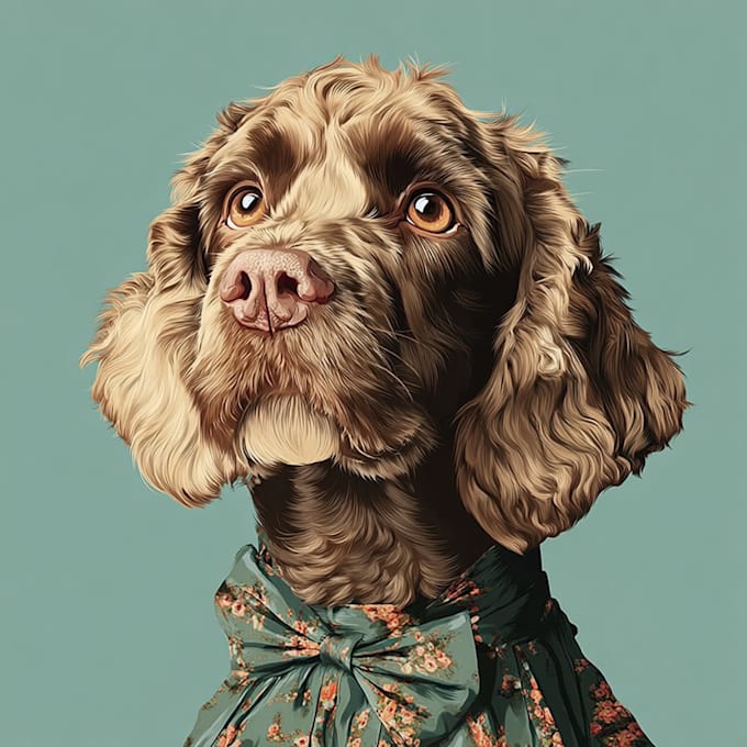 draw pet portrait, vector portrait, animal illustration