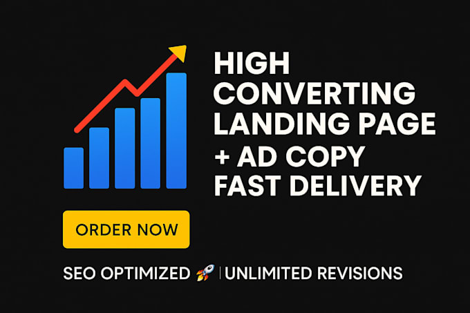 high converting  page landing page, ad copy, fast delivery