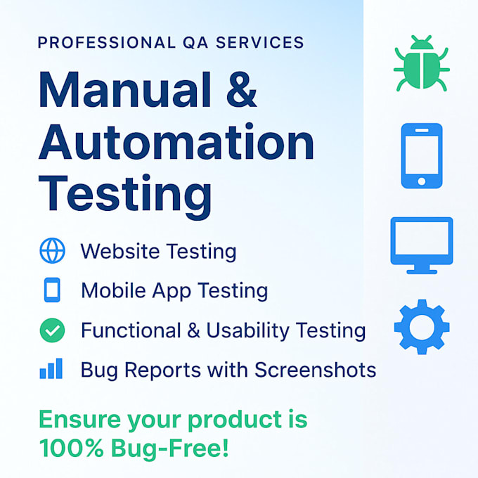 manual and automation testing for websites and mobile apps