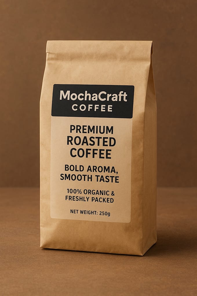 create custom coffee pouch, box, label design