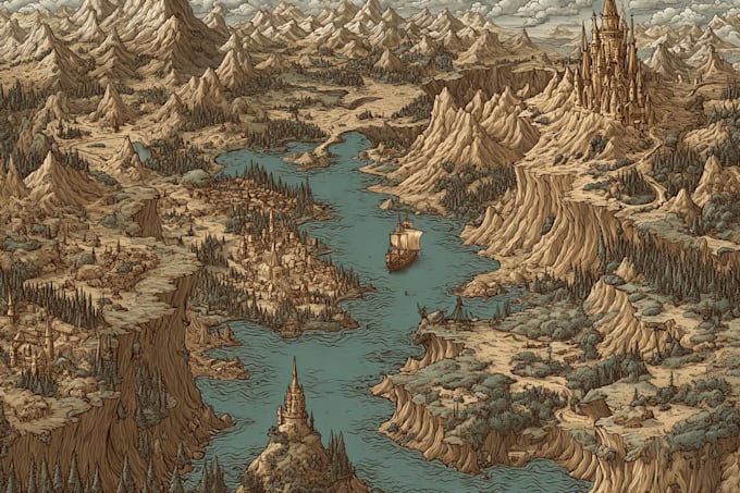 make fantasy map design map maker vector map illustration