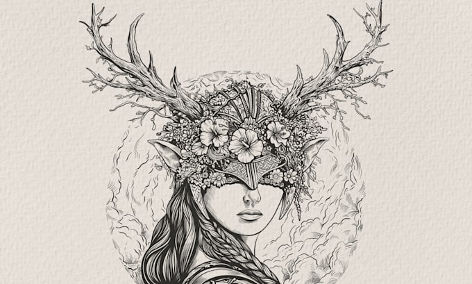 create unique artistic hand drawn pen and ink illustrations