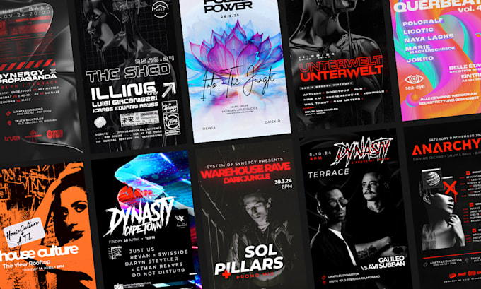 Design a poster or flyer for underground rave club event by ...